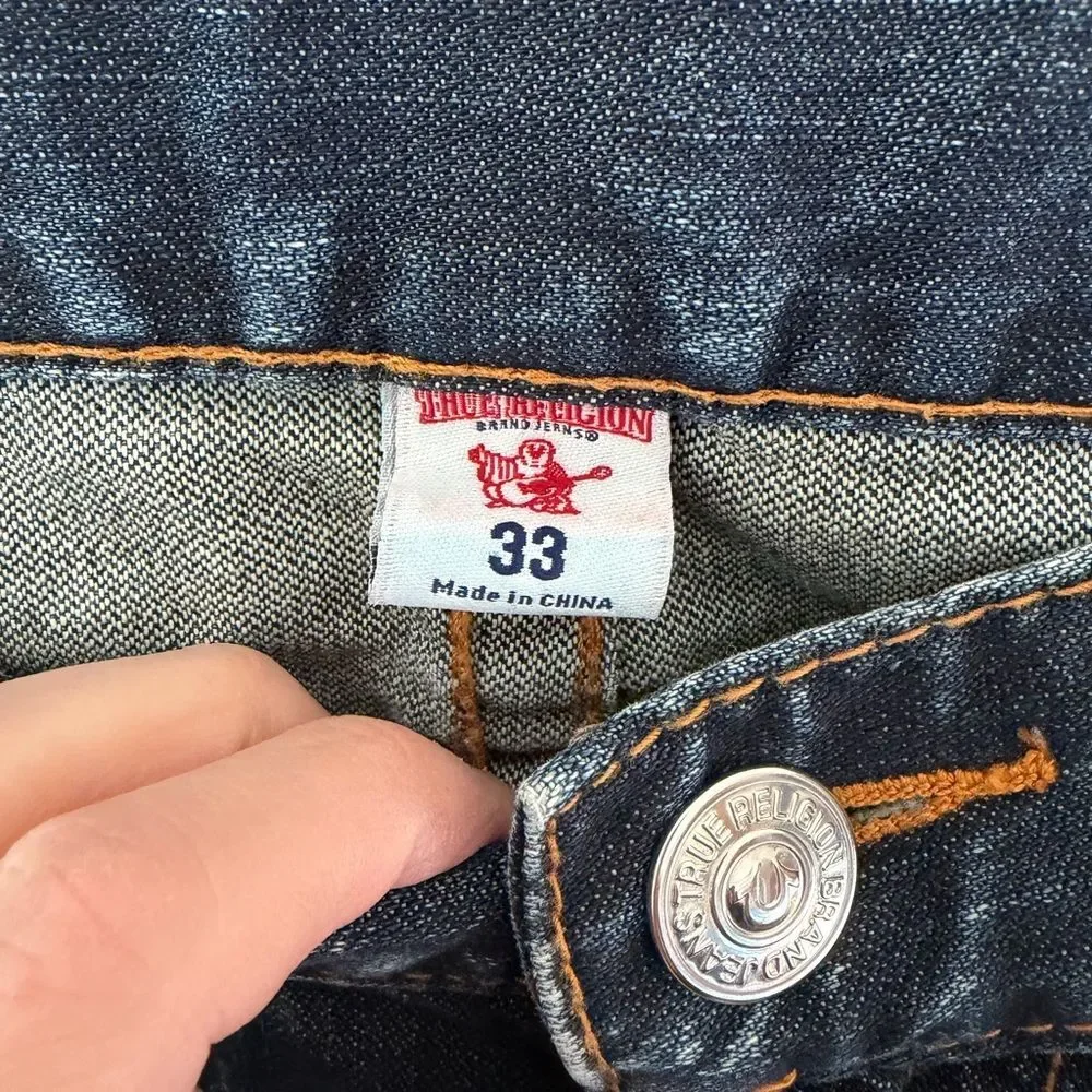 True Religion Faded Blue Distressed Jeans
